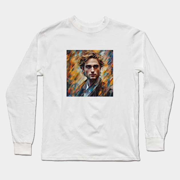 Portrait of Robert Pattinson Long Sleeve T-Shirt by bogfl